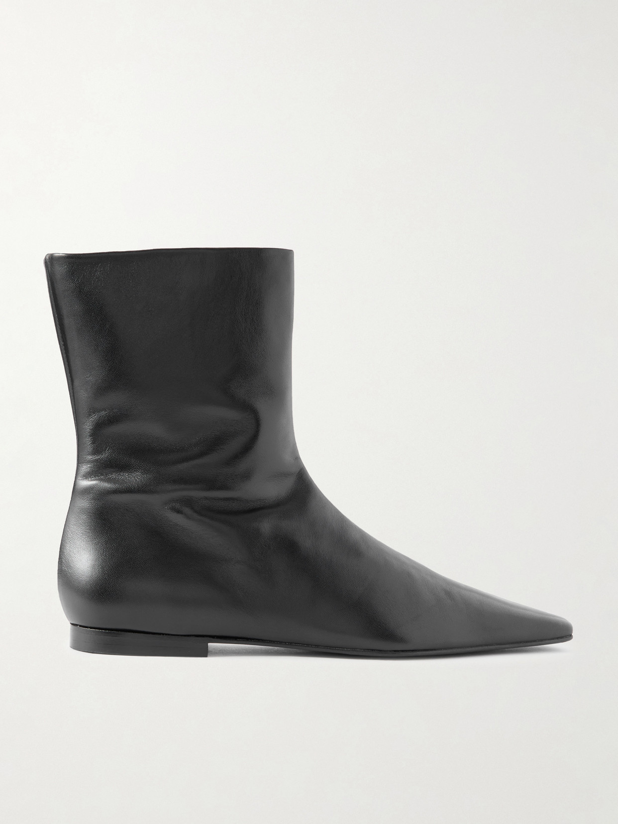 Totême Leather Ankle Boots In Black
