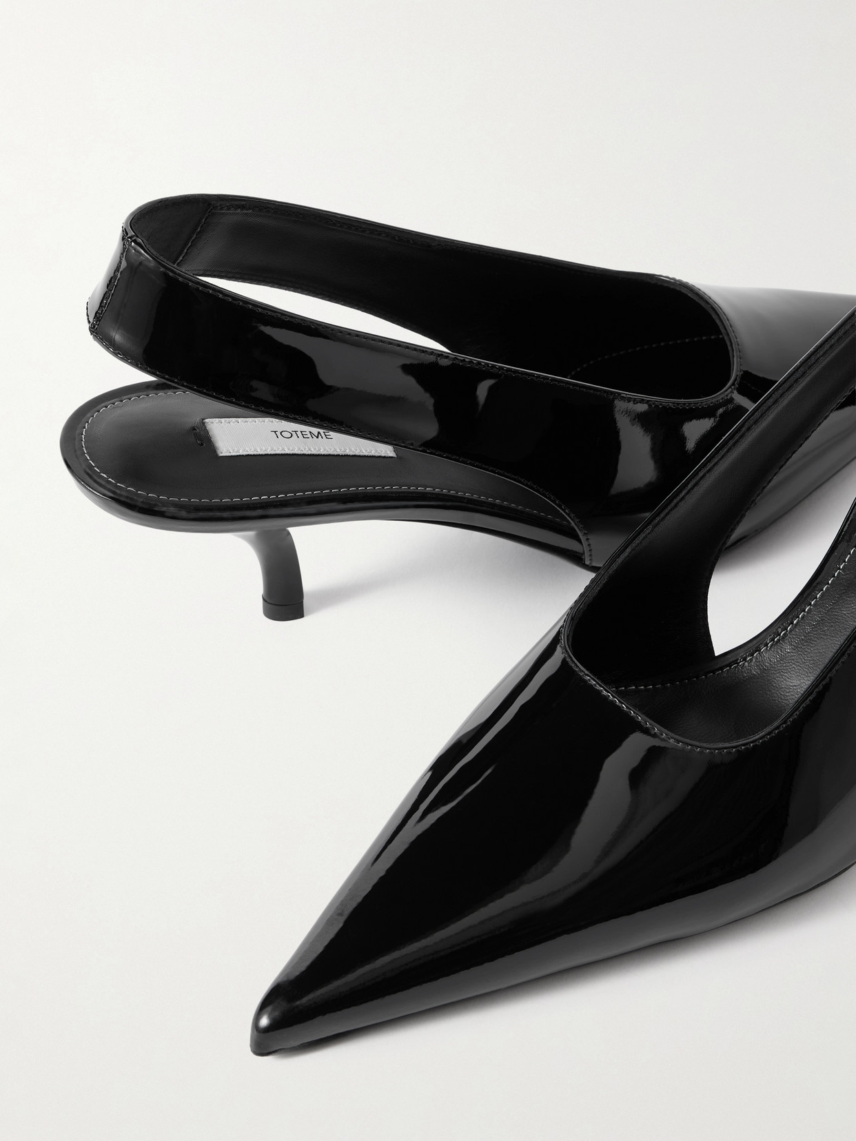 Totême Patent-leather Slingback Pumps In Black