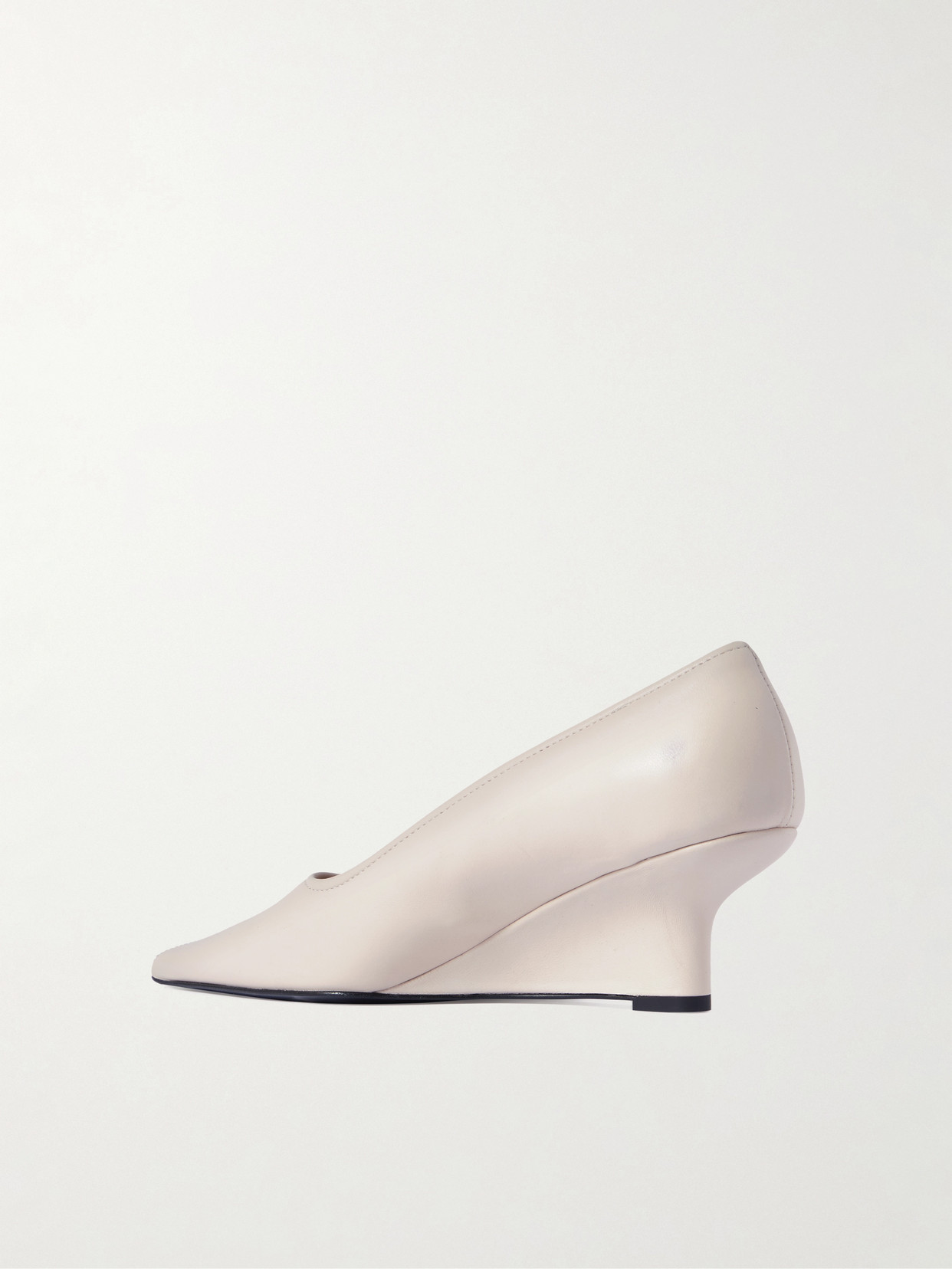 Totême 55mm Sharp Nappa Wedge Pumps In White