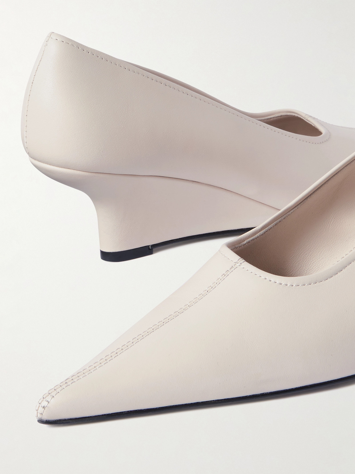 Totême 55mm Sharp Nappa Wedge Pumps In White