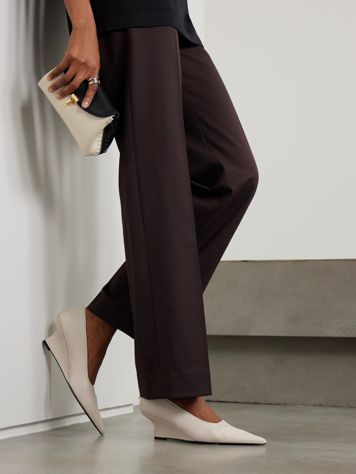 Totême 55mm Sharp Nappa Wedge Pumps In White