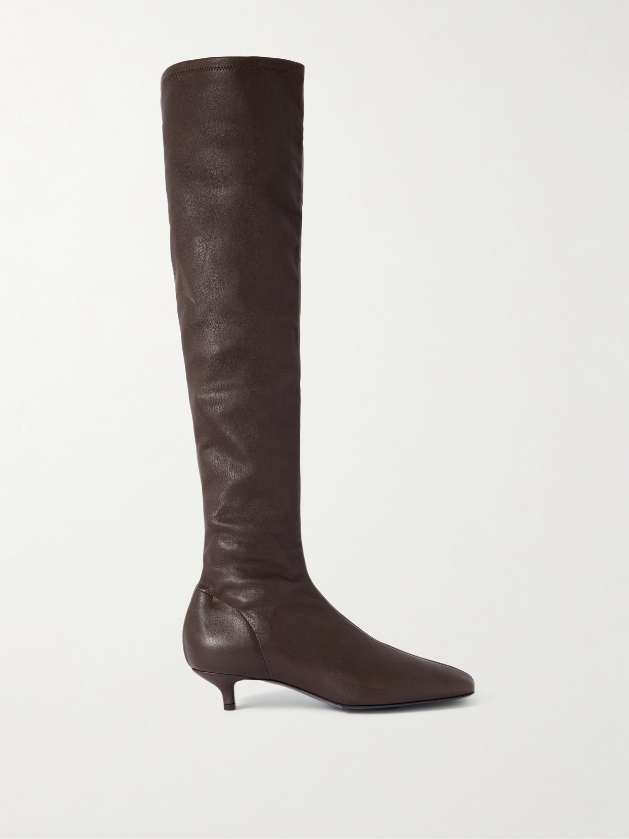 Totême Leather Knee Boots In Brown