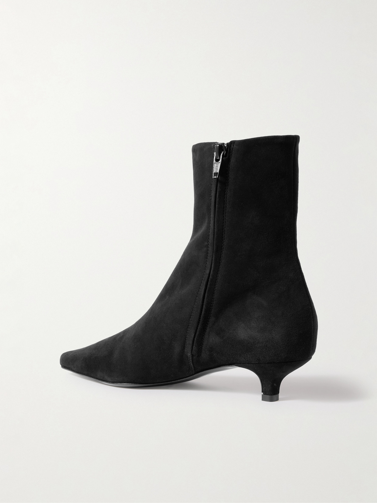 Totême Slim Suede Ankle Boots Black In Black