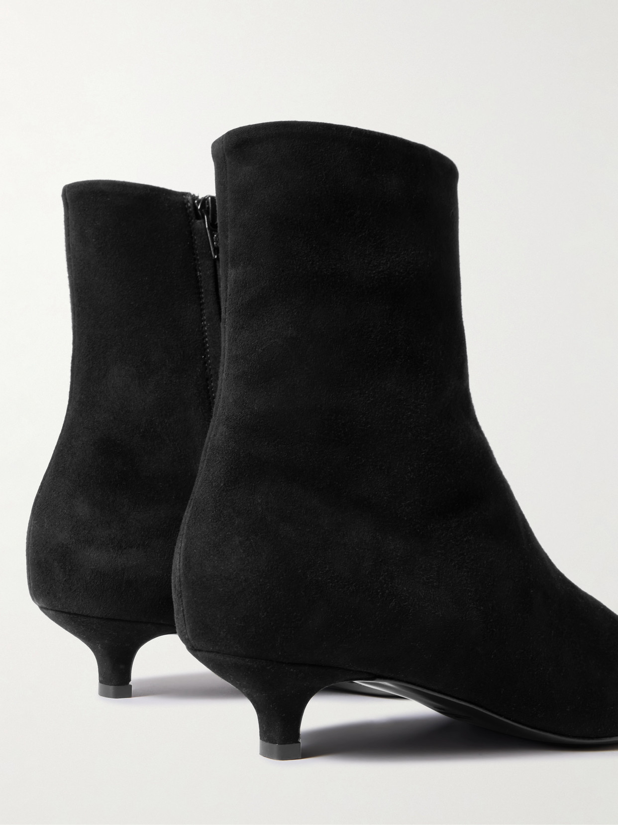 Totême Slim Suede Ankle Boots Black In Black