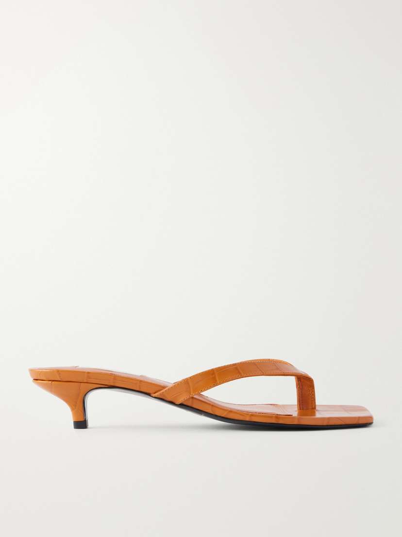 TOTEME Croc-effect Leather Sandals