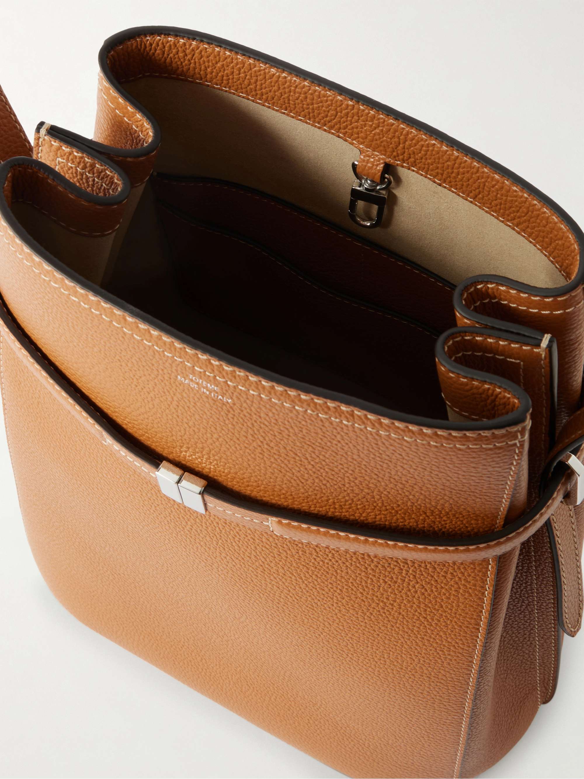 TOTEME Belted textured-leather tote | NET-A-PORTER