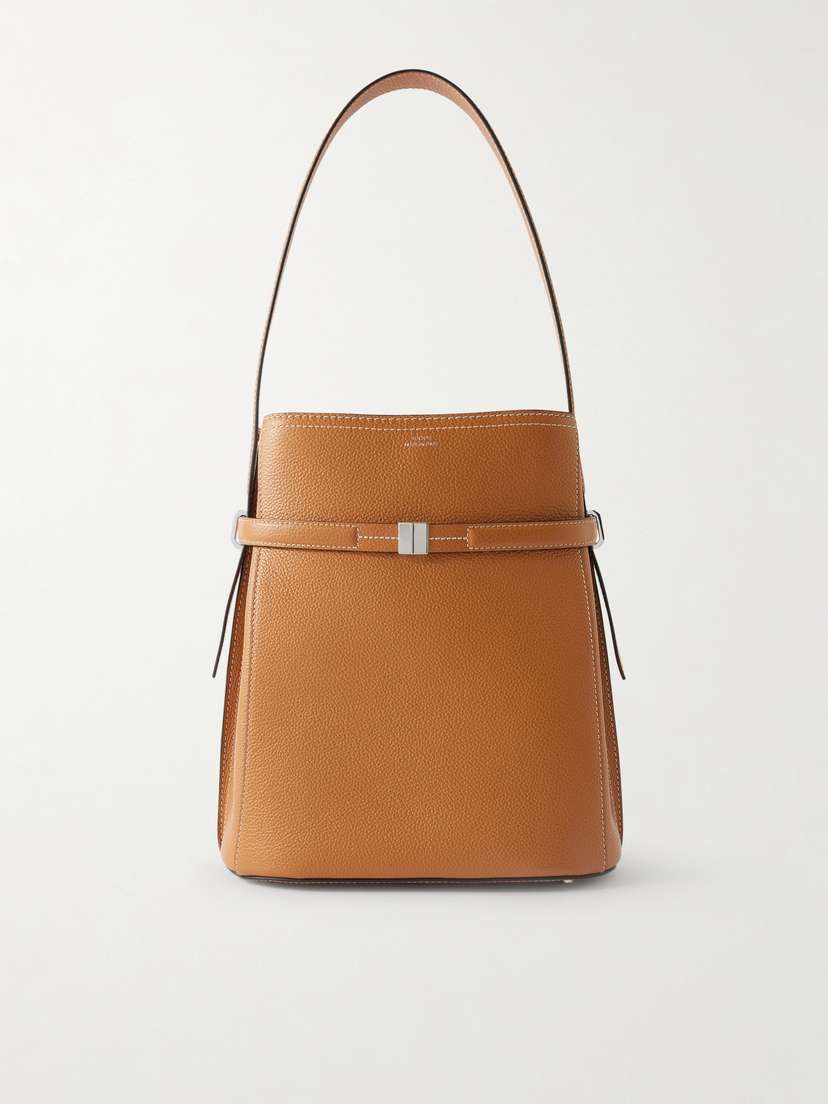 TOTEME Belted Textured-leather Tote