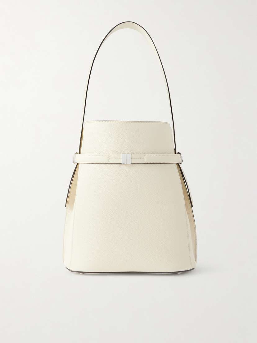 TOTEME Belted Textured-leather Tote