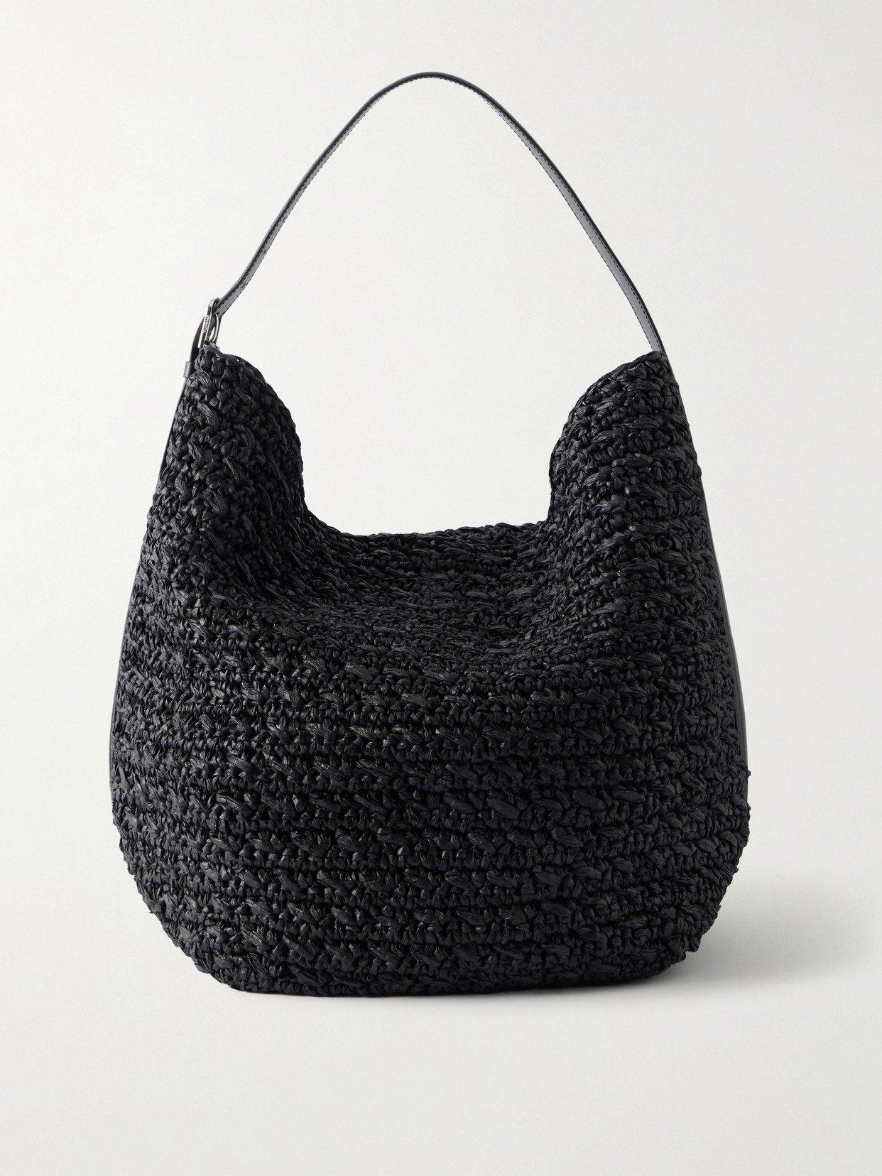 Totême Belted Raffia Tote In Black