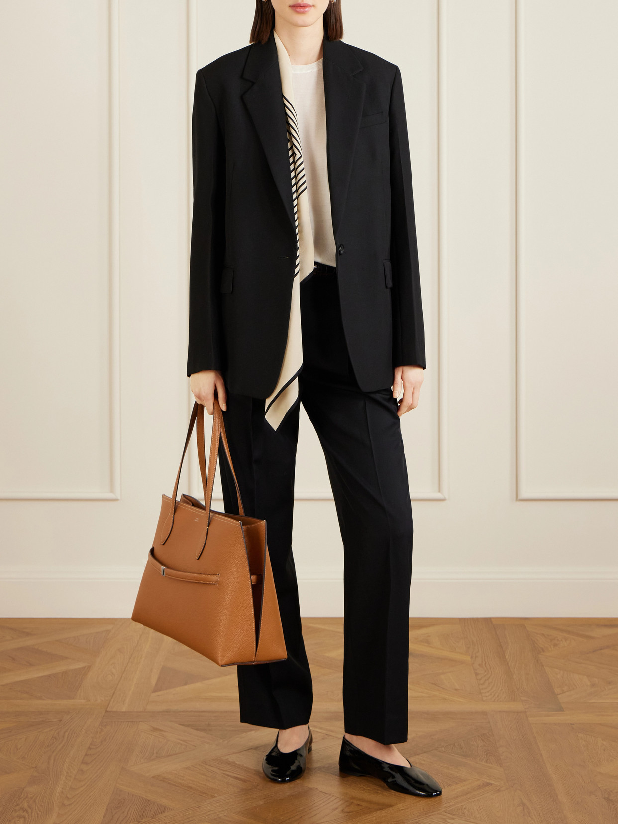 Lounge Large Textured-Leather Tote