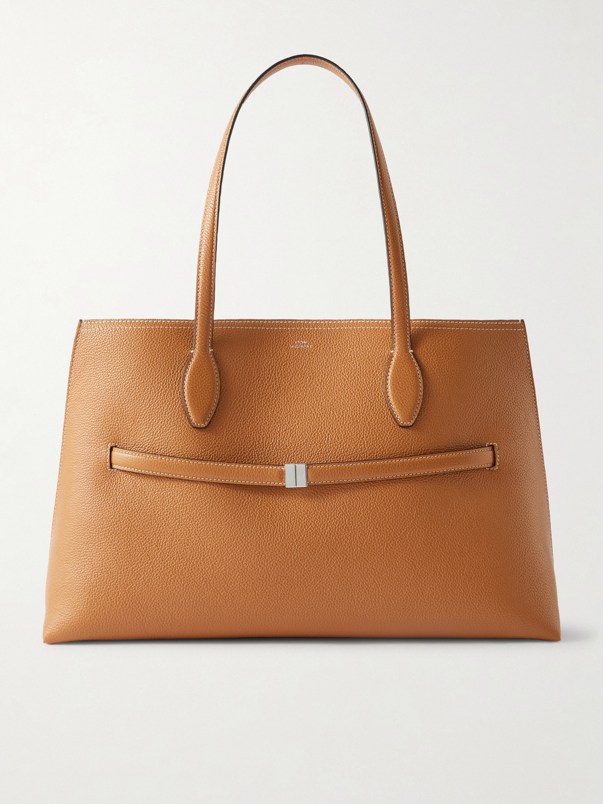 Totême Lounge Large Textured-leather Tote In Brown