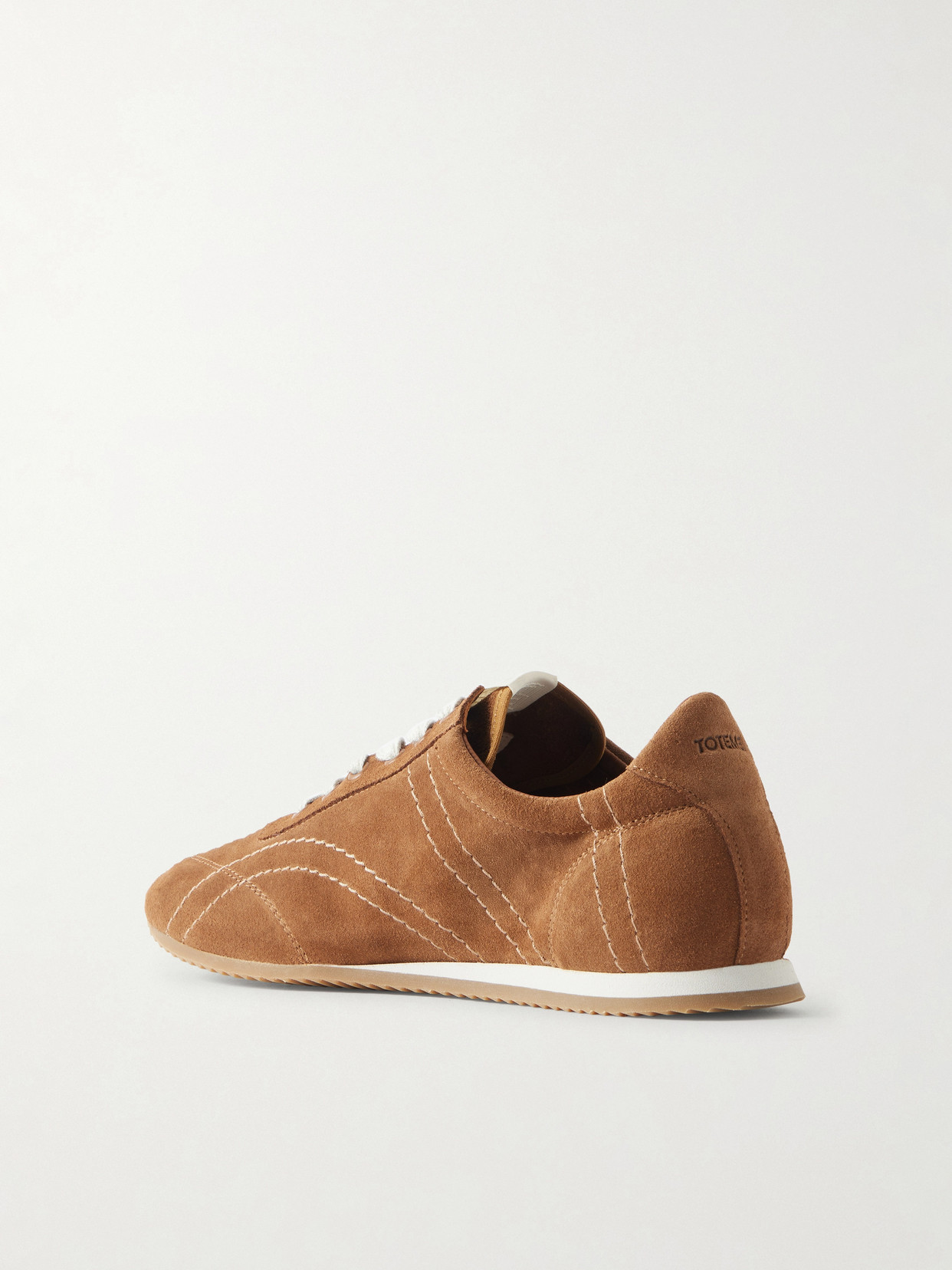 Totême Flex Suede Sneakers Copper In Silver