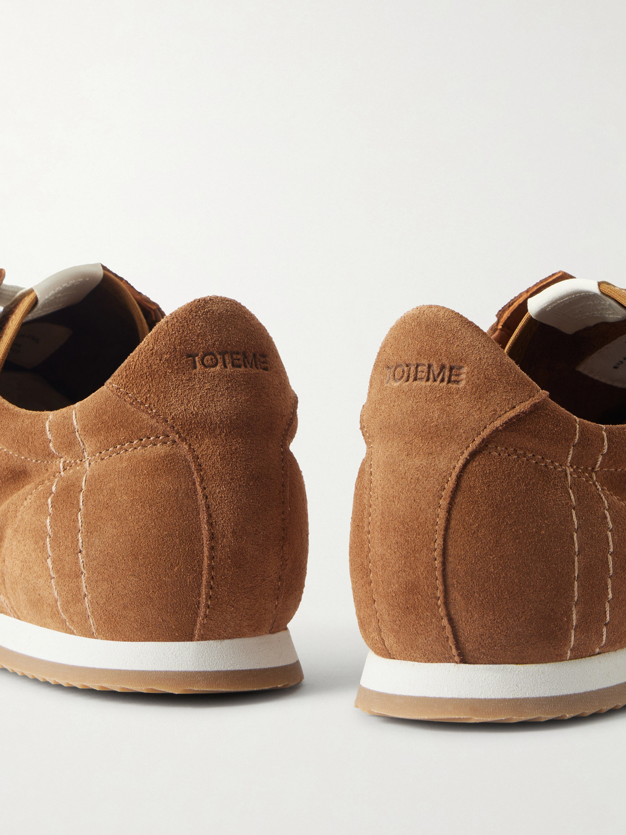 Totême Flex Suede Sneakers Copper In Silver