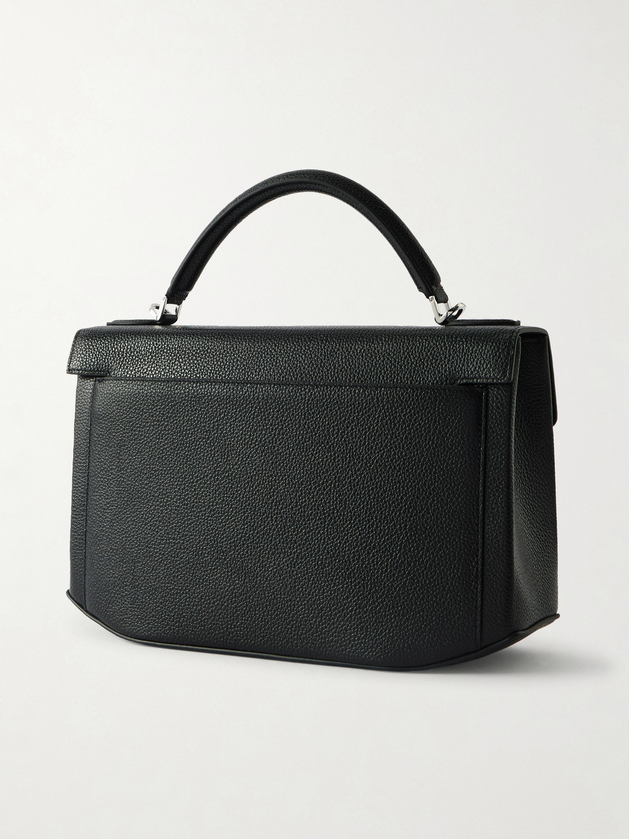 Clip Textured-Leather Shoulder Bag