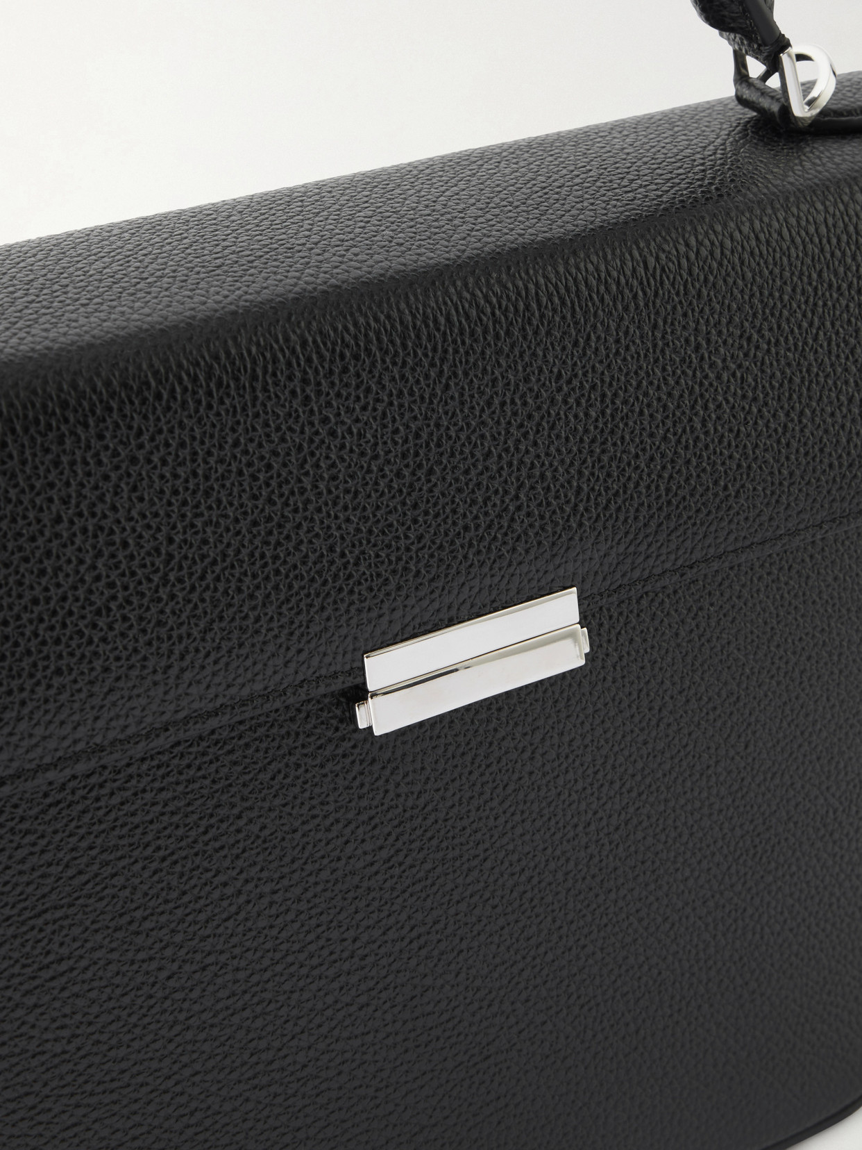 Clip Textured-Leather Shoulder Bag