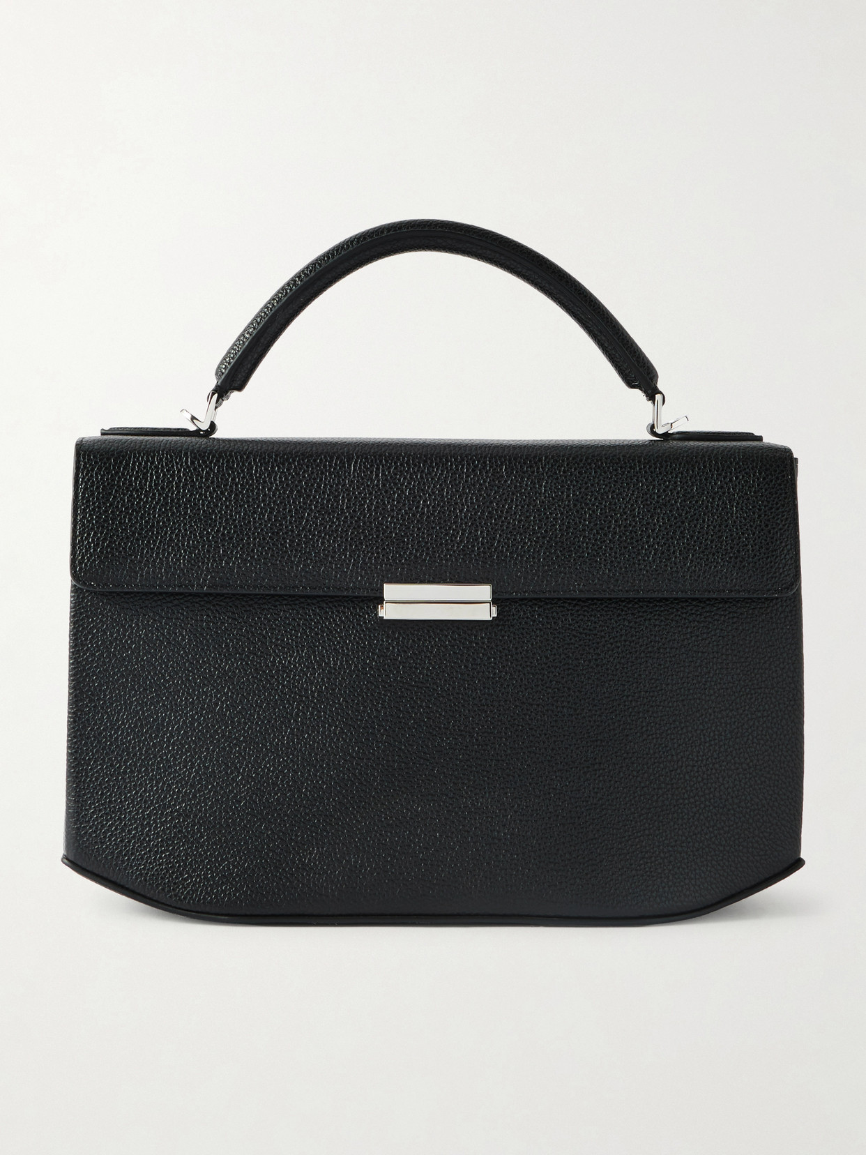 Totême Clip Textured-leather Shoulder Bag In Black