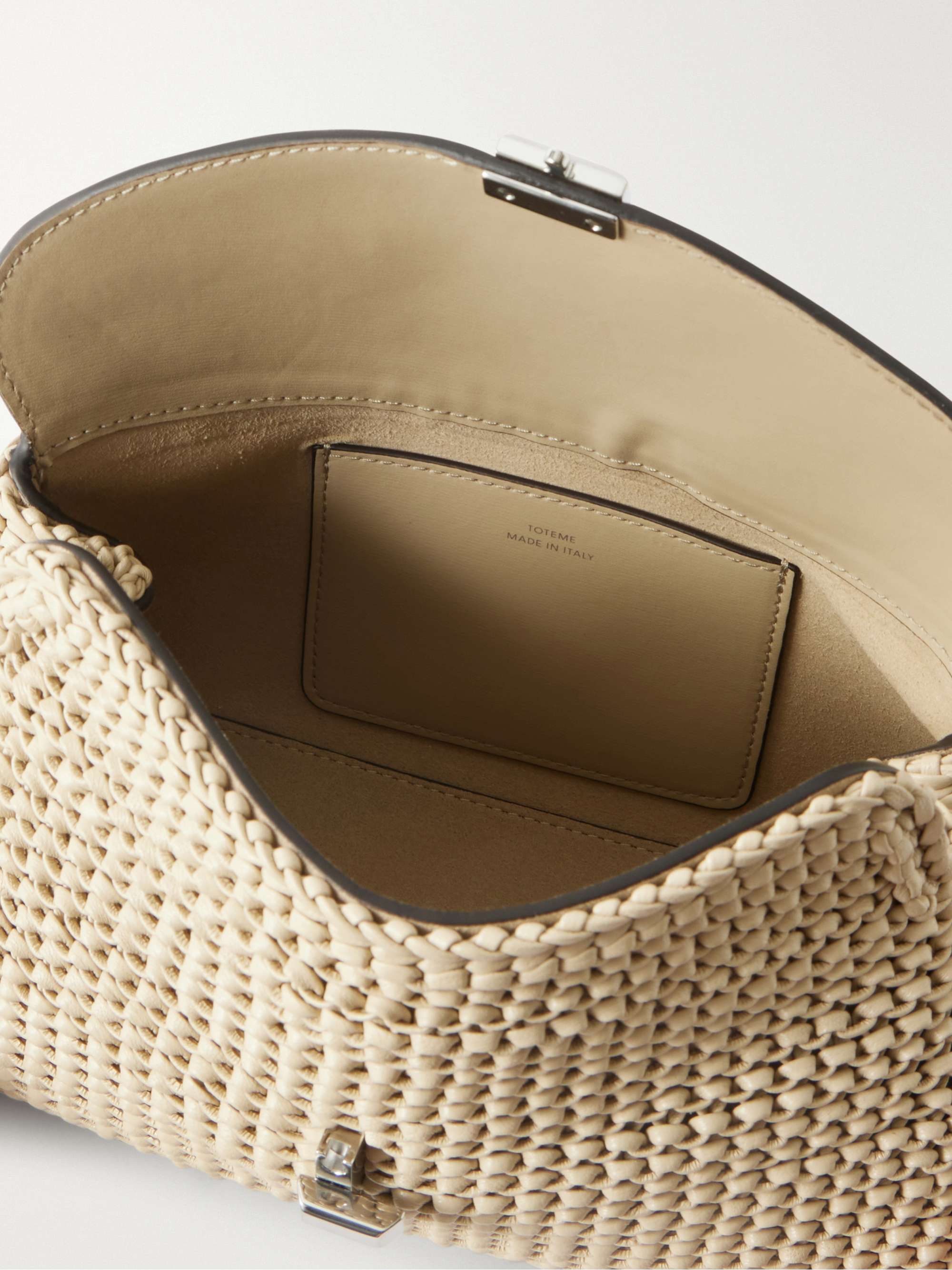 TOTEME T-lock woven leather clutch | NET-A-PORTER