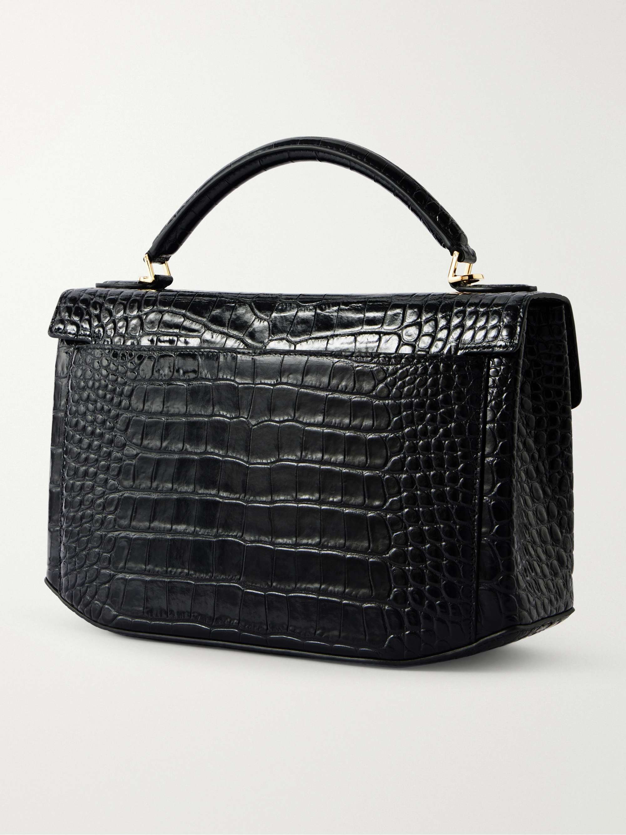 TOTEME Clip croc-effect leather shoulder bag | NET-A-PORTER