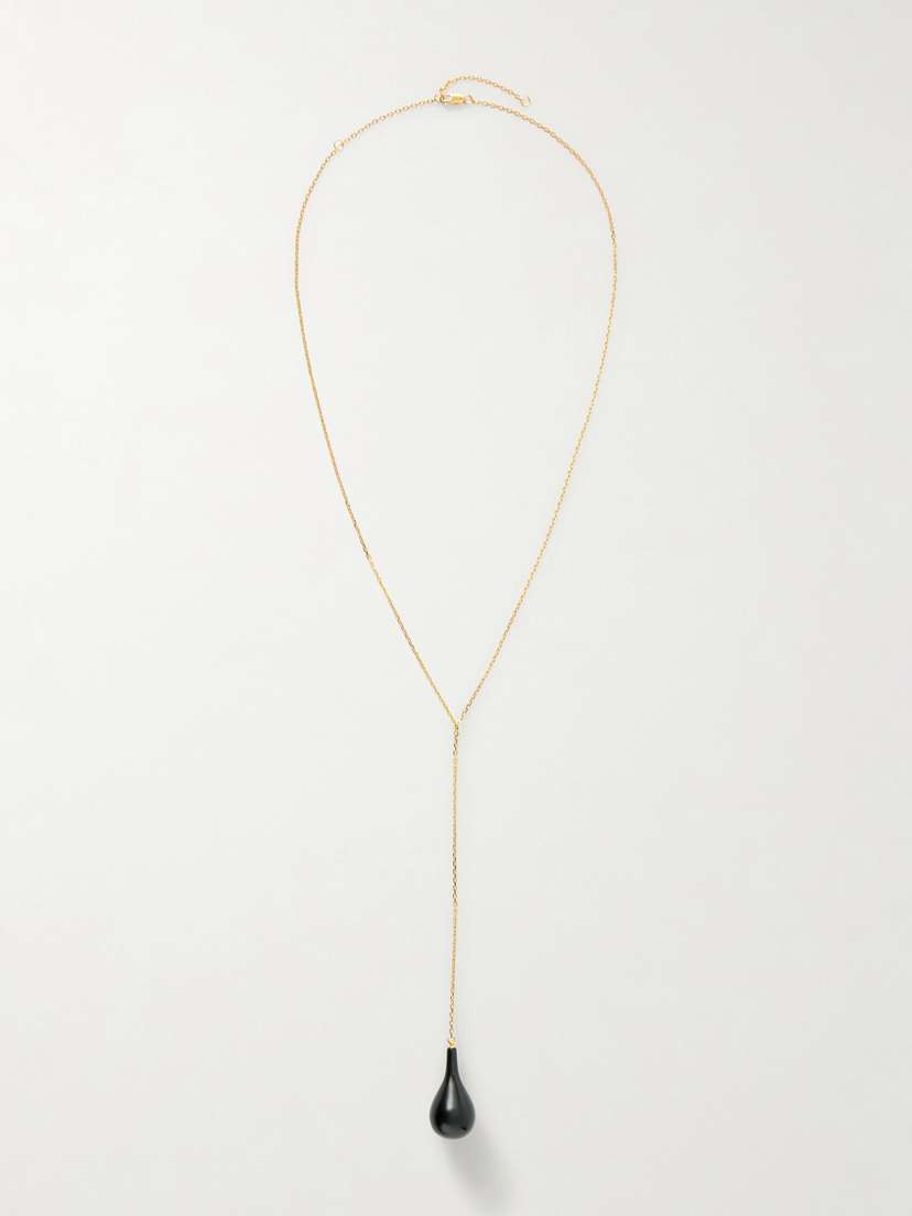 TOTEME Gold-plated, Onyx And Swarovski Crystal Necklace