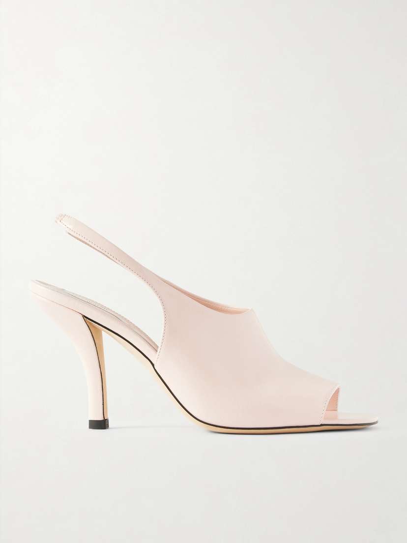 TOTEME Glossed-leather Slingback Sandals