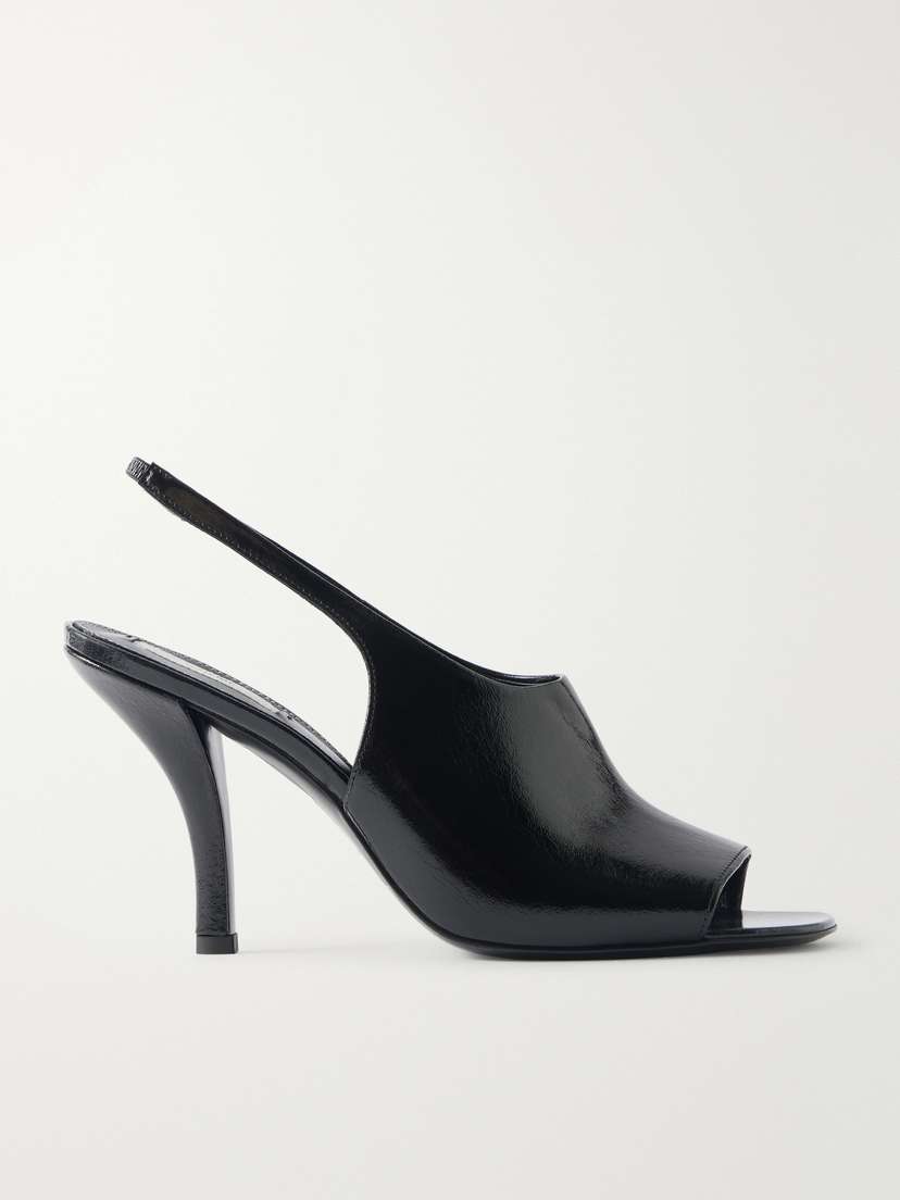 TOTEME Glossed-leather Slingback Sandals