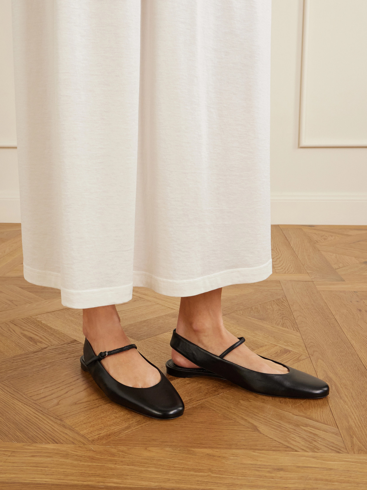 Totême Nappa Leather Slingback Mary Jane Ballerina Flats In Multi