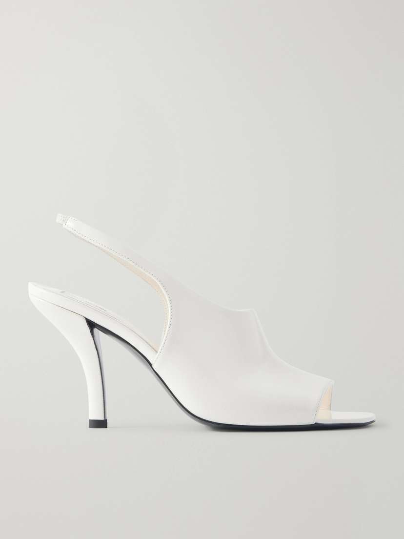 TOTEME Glossed-leather Slingback Sandals