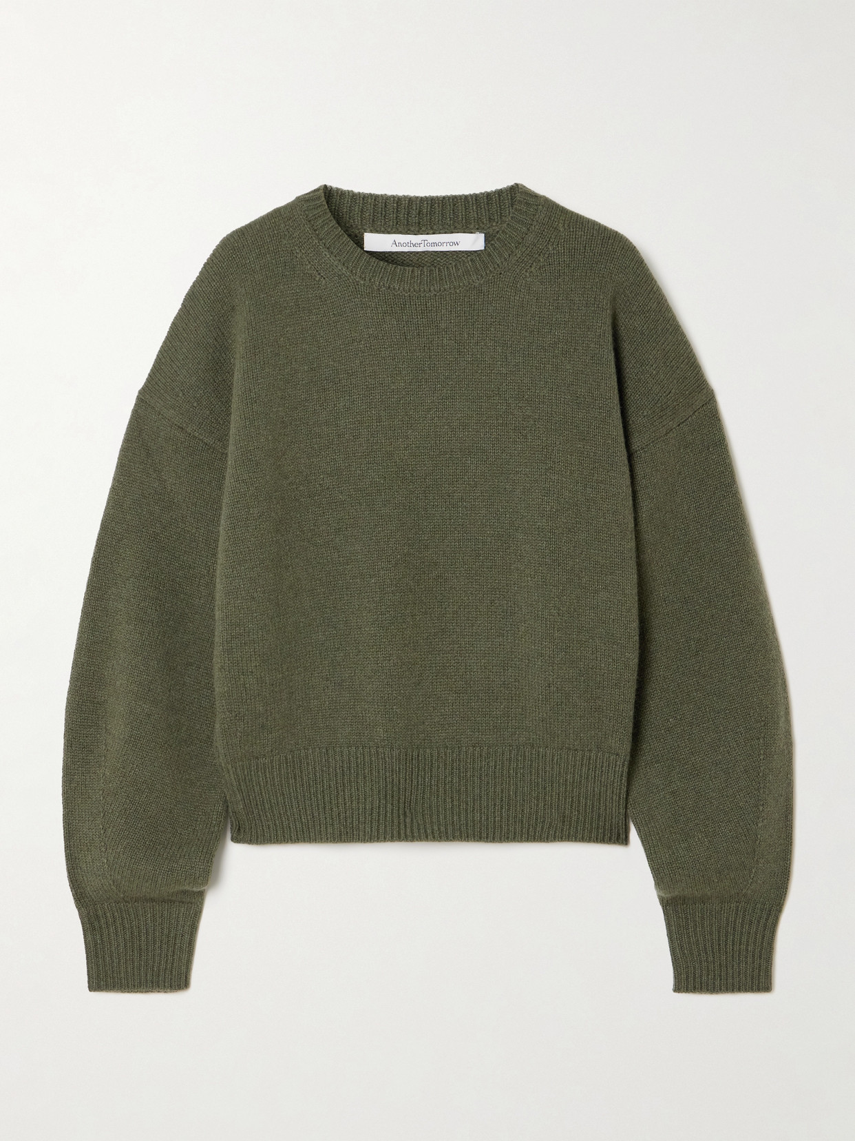 Another Tomorrow Recycled-cashmere And Wool-blend Sweater In Green