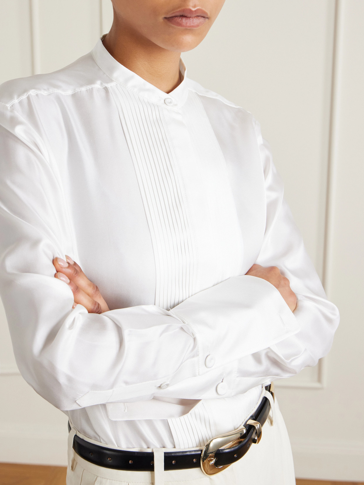 Tuxedo Silk-Twill Shirt