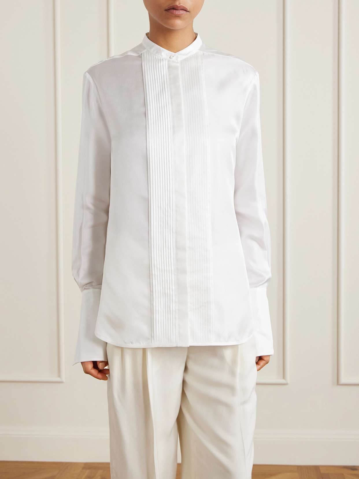 Tuxedo Silk-Twill Shirt