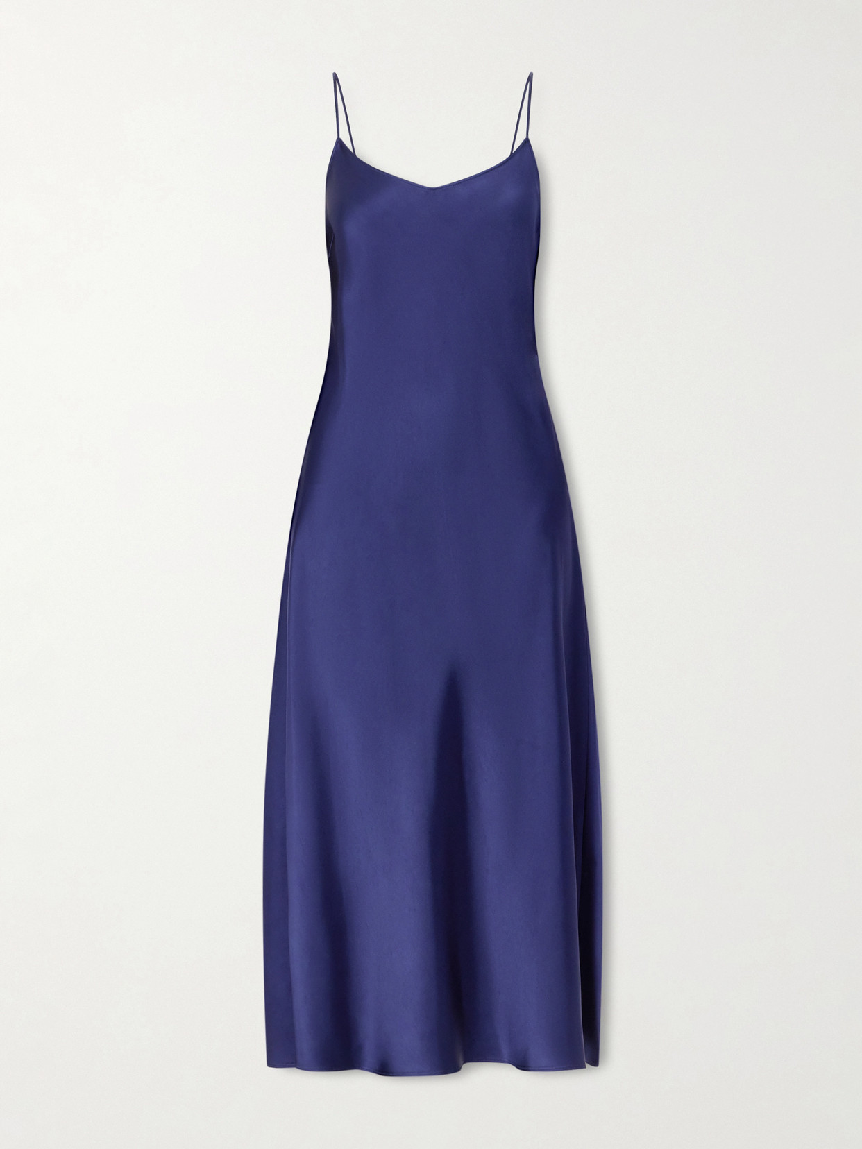 Another Tomorrow Satin Midi Dress In Blue