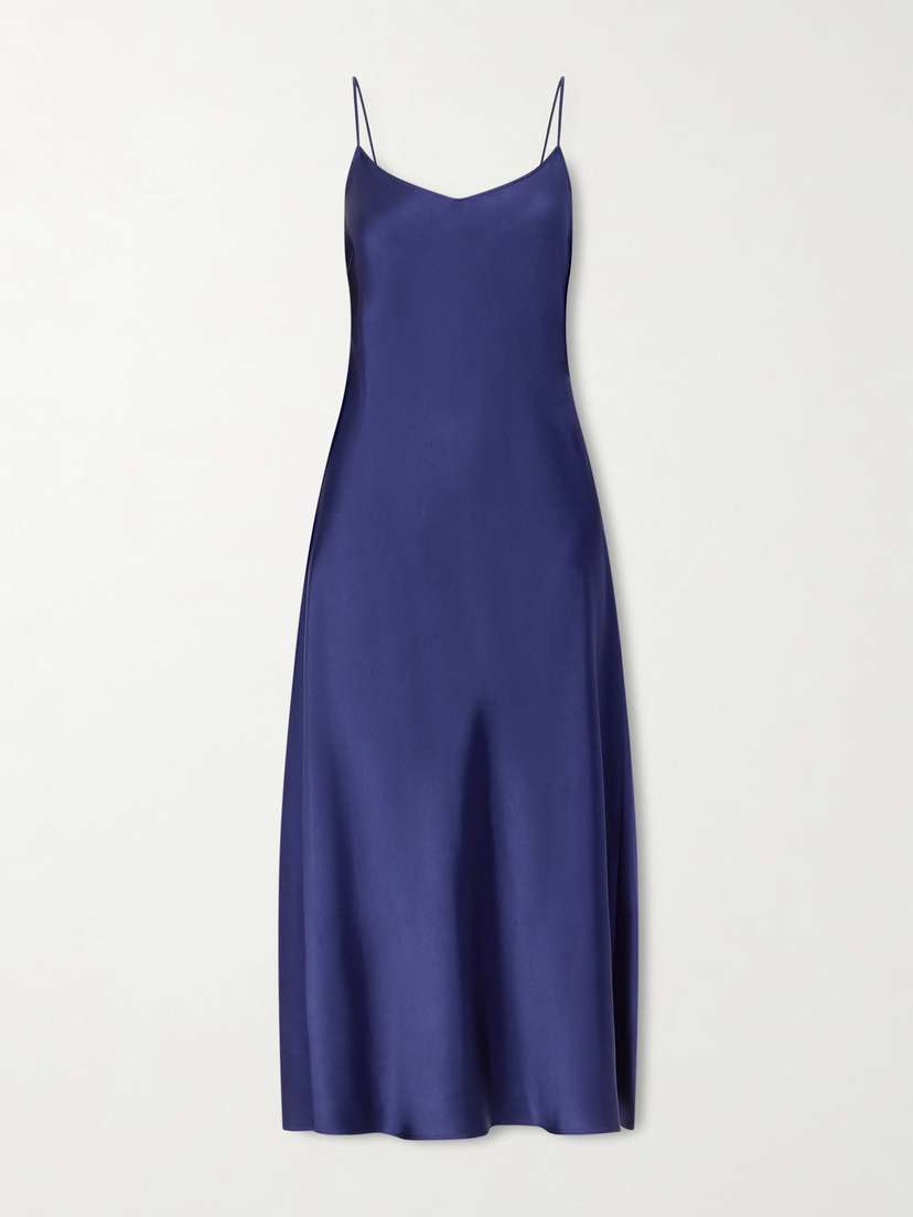 Another Tomorrow Satin Midi Dress