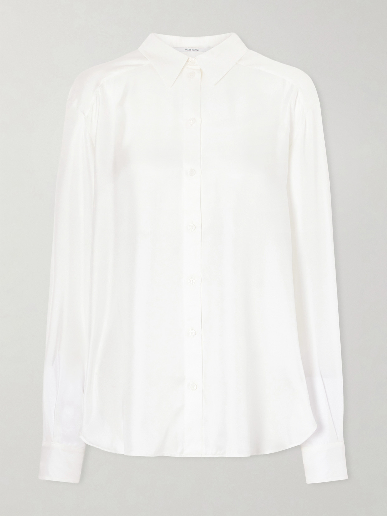 Another Tomorrow Silk-twill Shirt In White