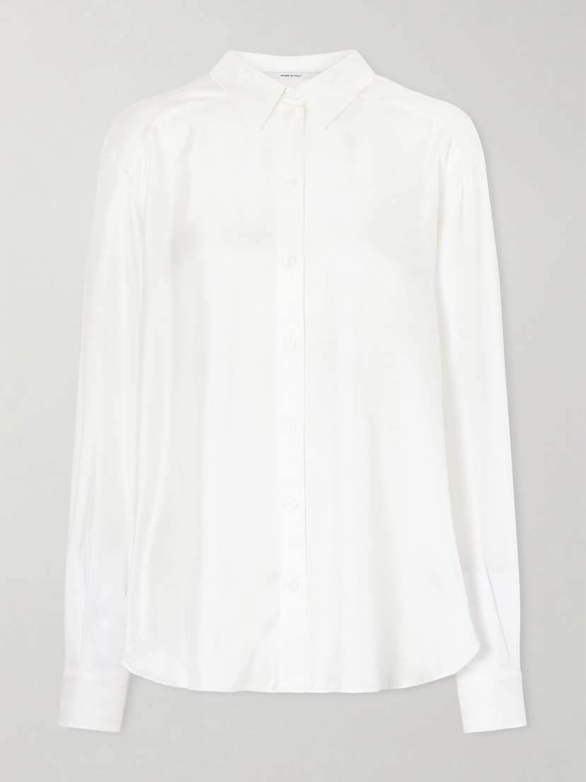Another Tomorrow Silk-twill Shirt
