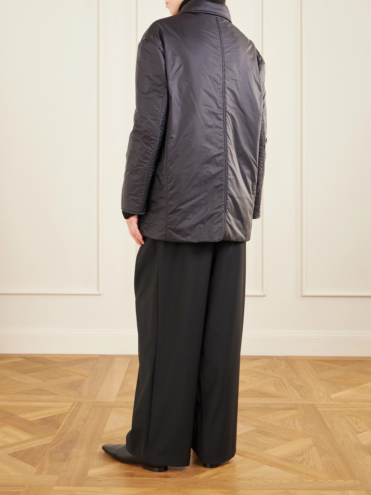 Balmacaan Padded Recycled-Shell Coat