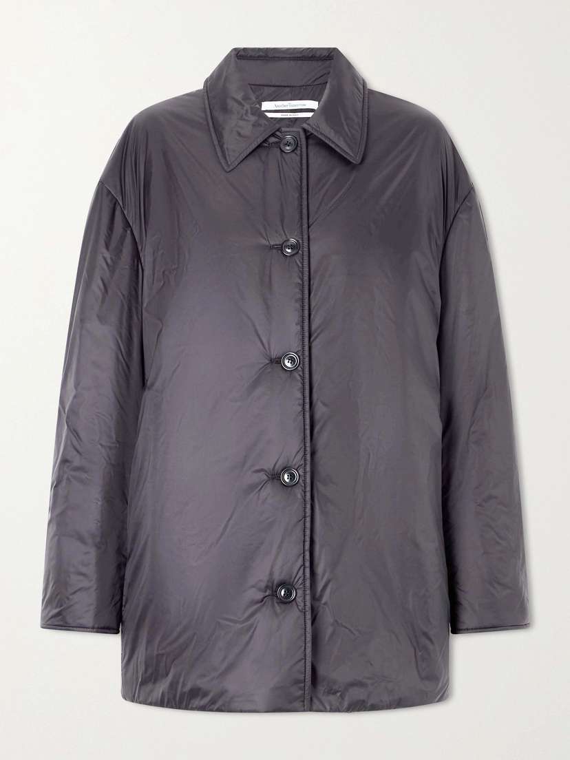Another Tomorrow Balmacaan Padded Recycled-shell Coat