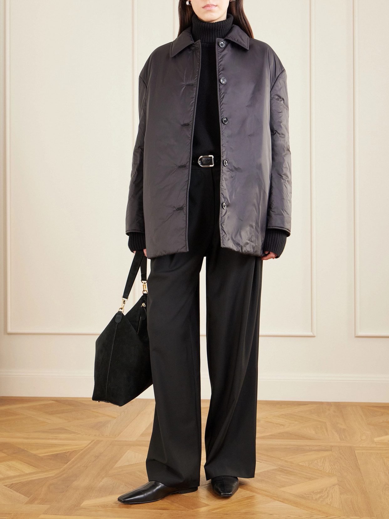 Balmacaan Padded Recycled-Shell Coat