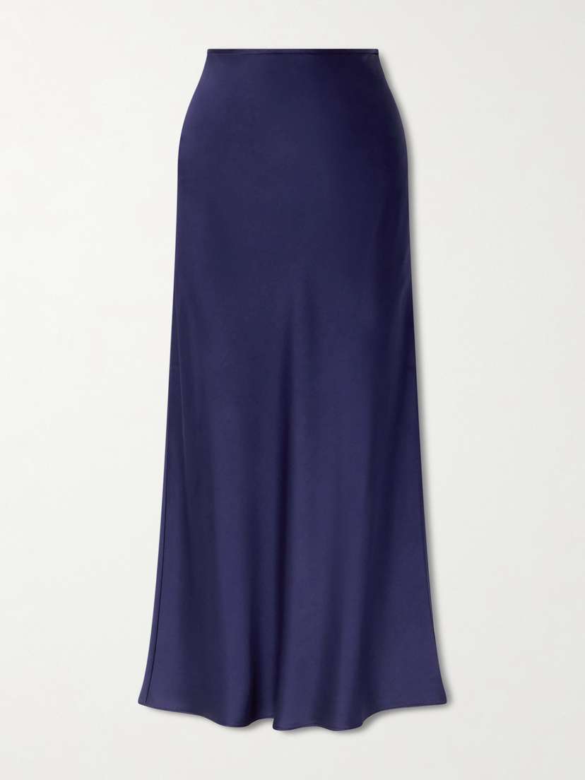 Another Tomorrow Satin Midi Skirt