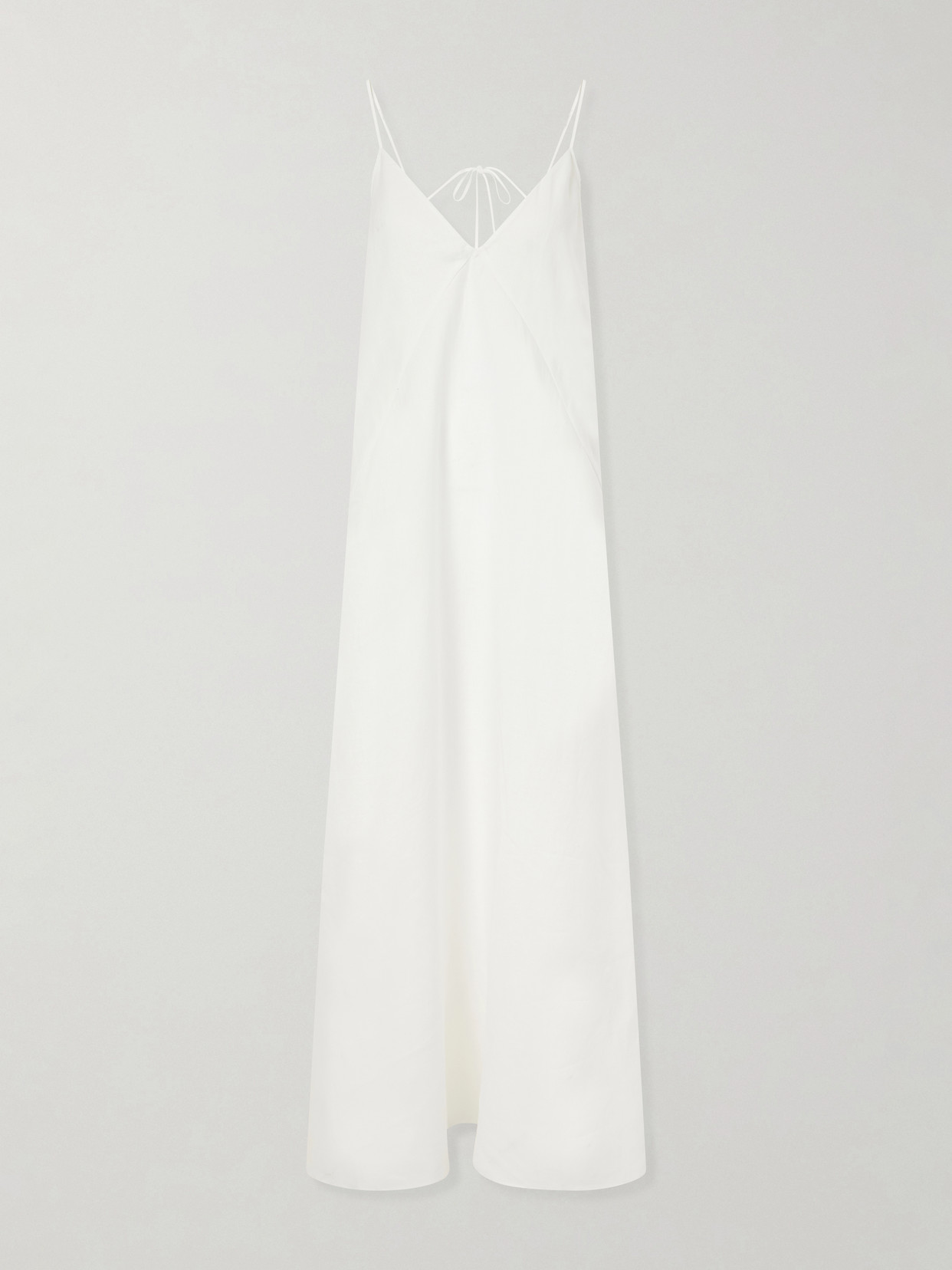 Another Tomorrow Linen-canvas Maxi Dress In White