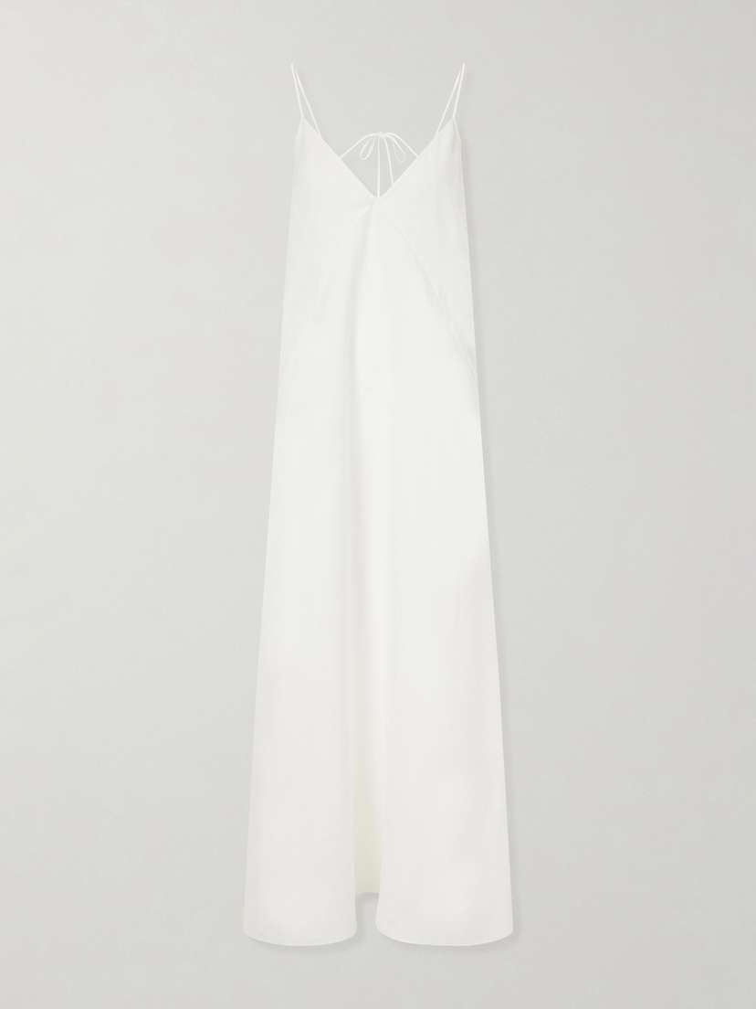 Another Tomorrow Linen-canvas Maxi Dress