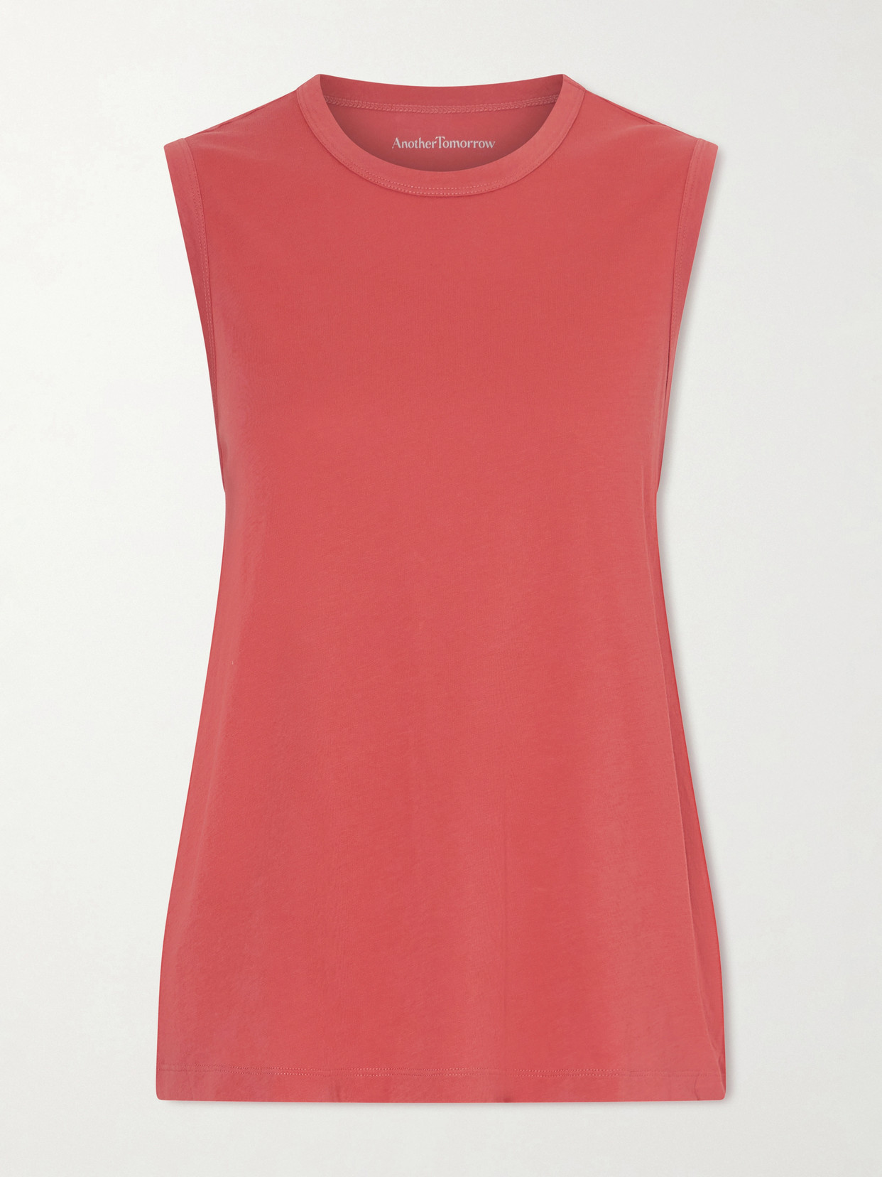 Another Tomorrow Organic Cotton-jersey Tank In Pink