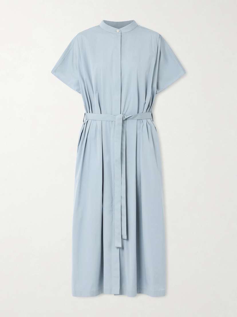 Jil Sander Belted Cotton-poplin Dress