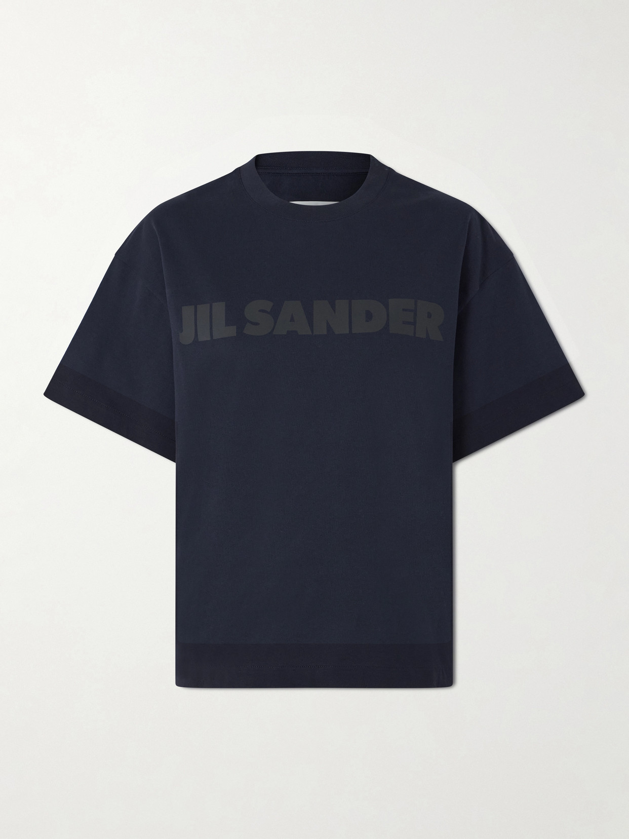 Jil Sander Printed Cotton-jersey T-shirt In Black