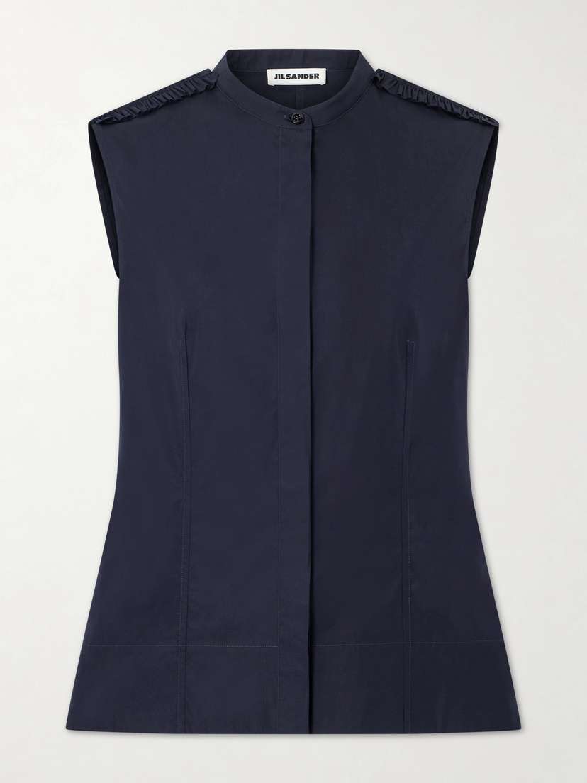 Jil Sander Ruffled Cotton-poplin Top