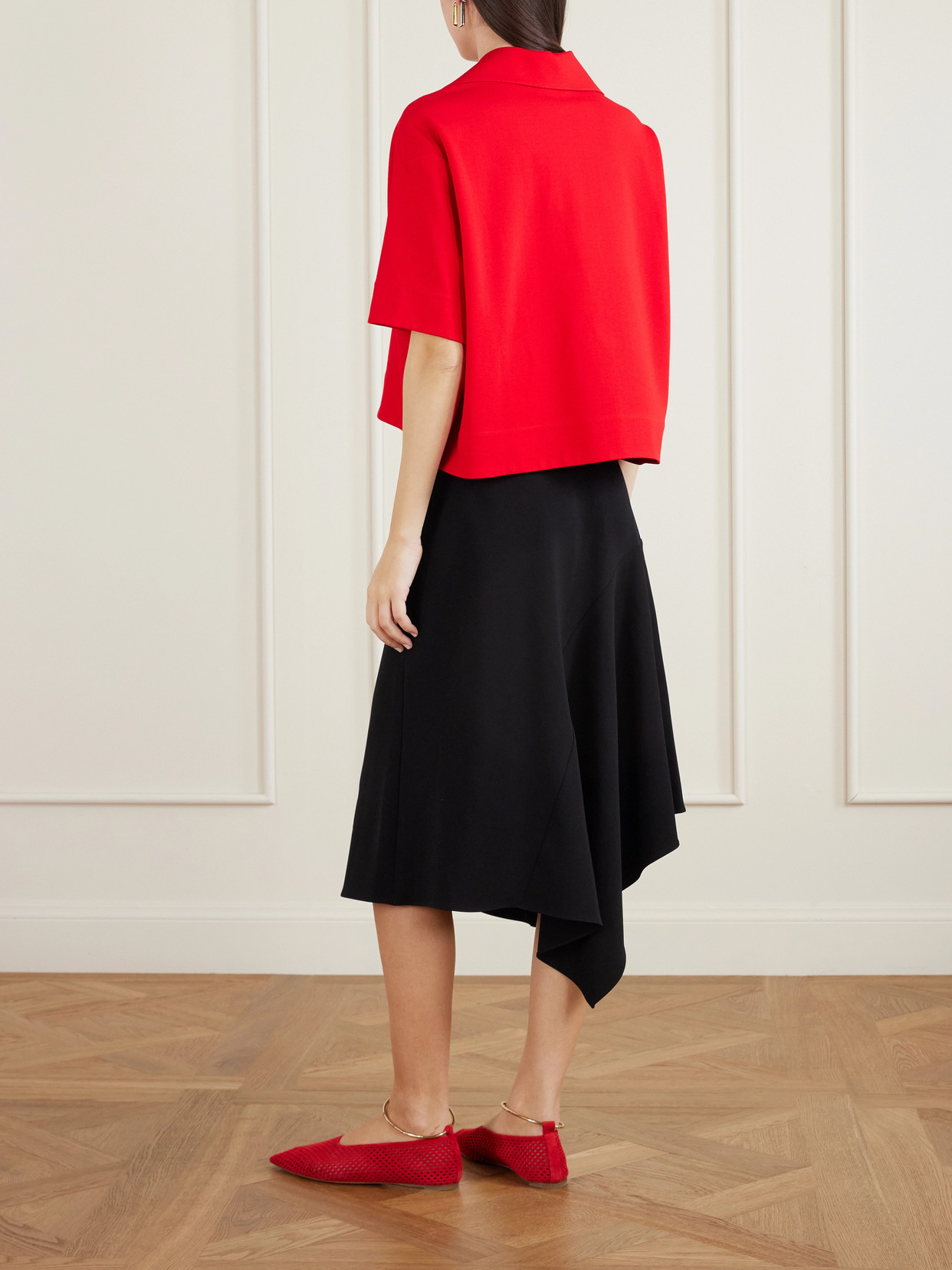 Cropped Crepe Polo