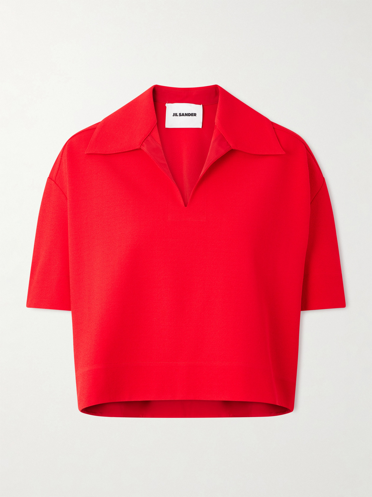 Cropped Crepe Polo