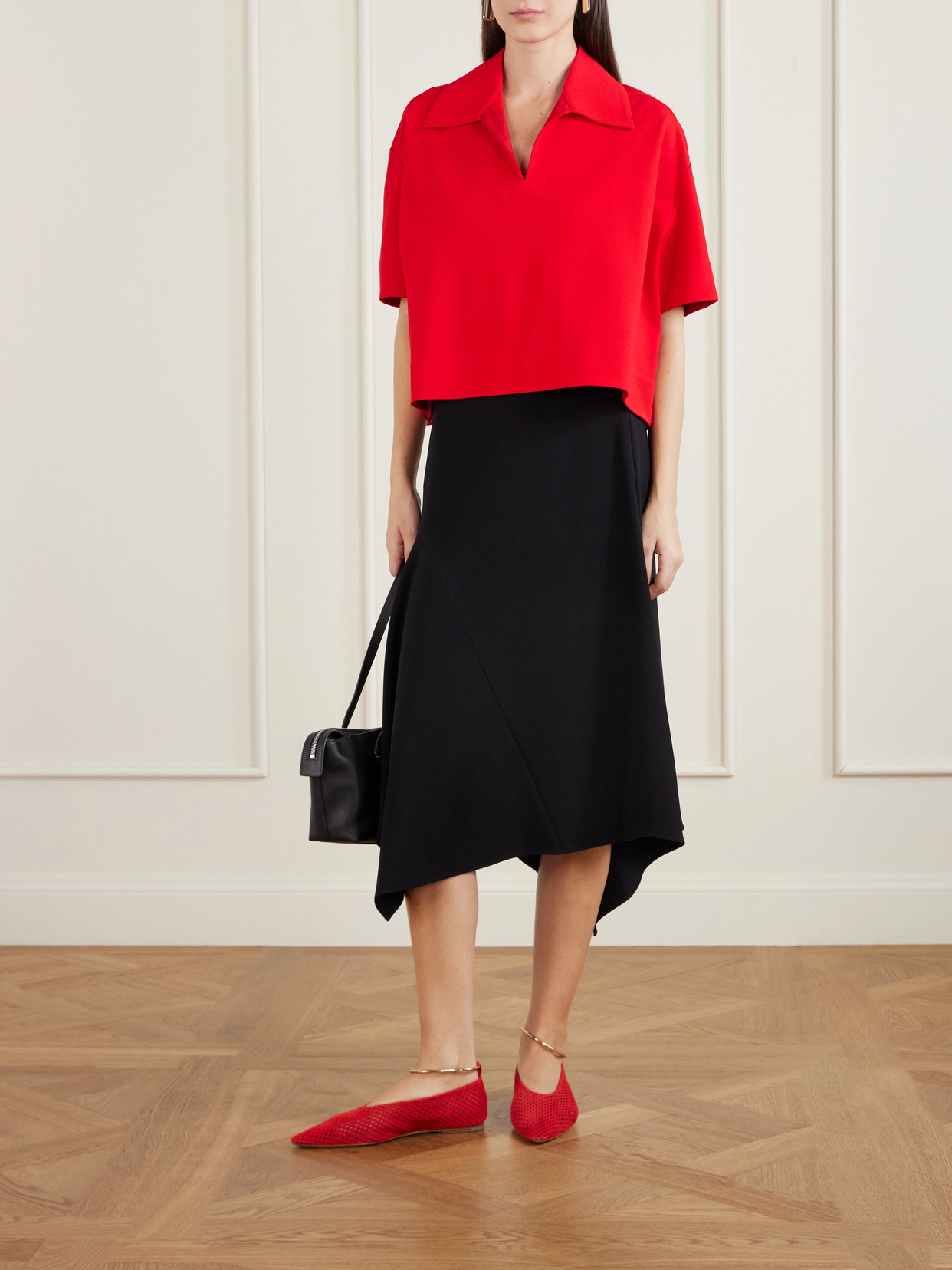 Cropped Crepe Polo