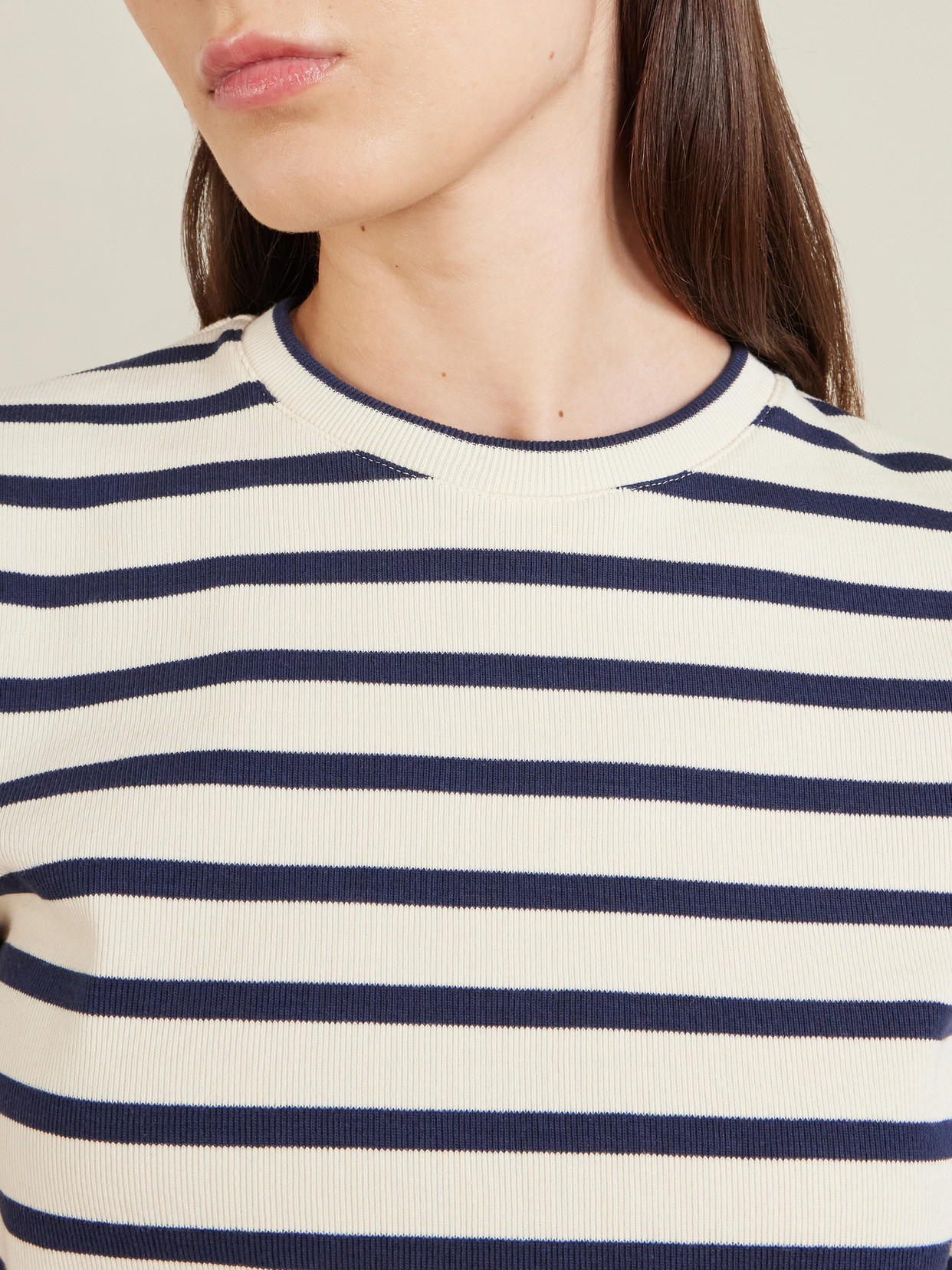 Jil Sander White White Striped Cotton T-shirt In White