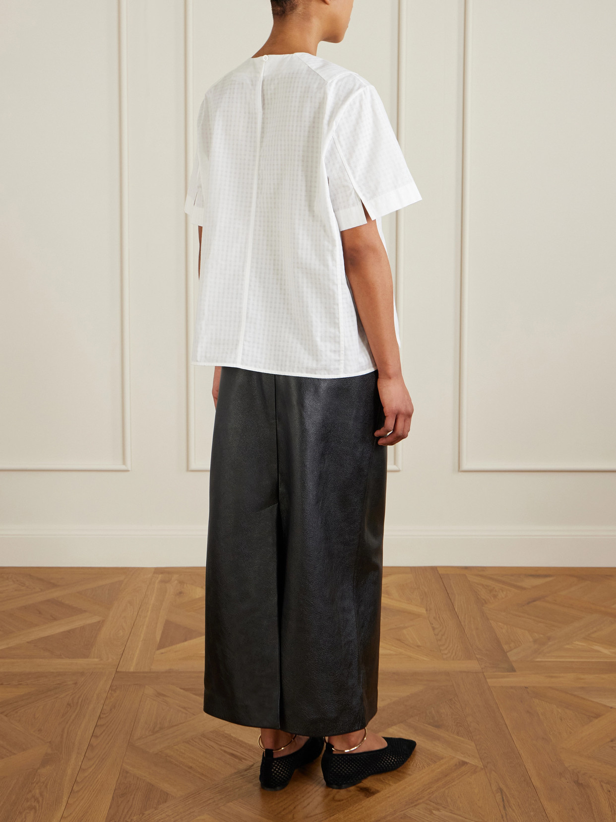 Jil Sander Checked Cotton T-shirt In White