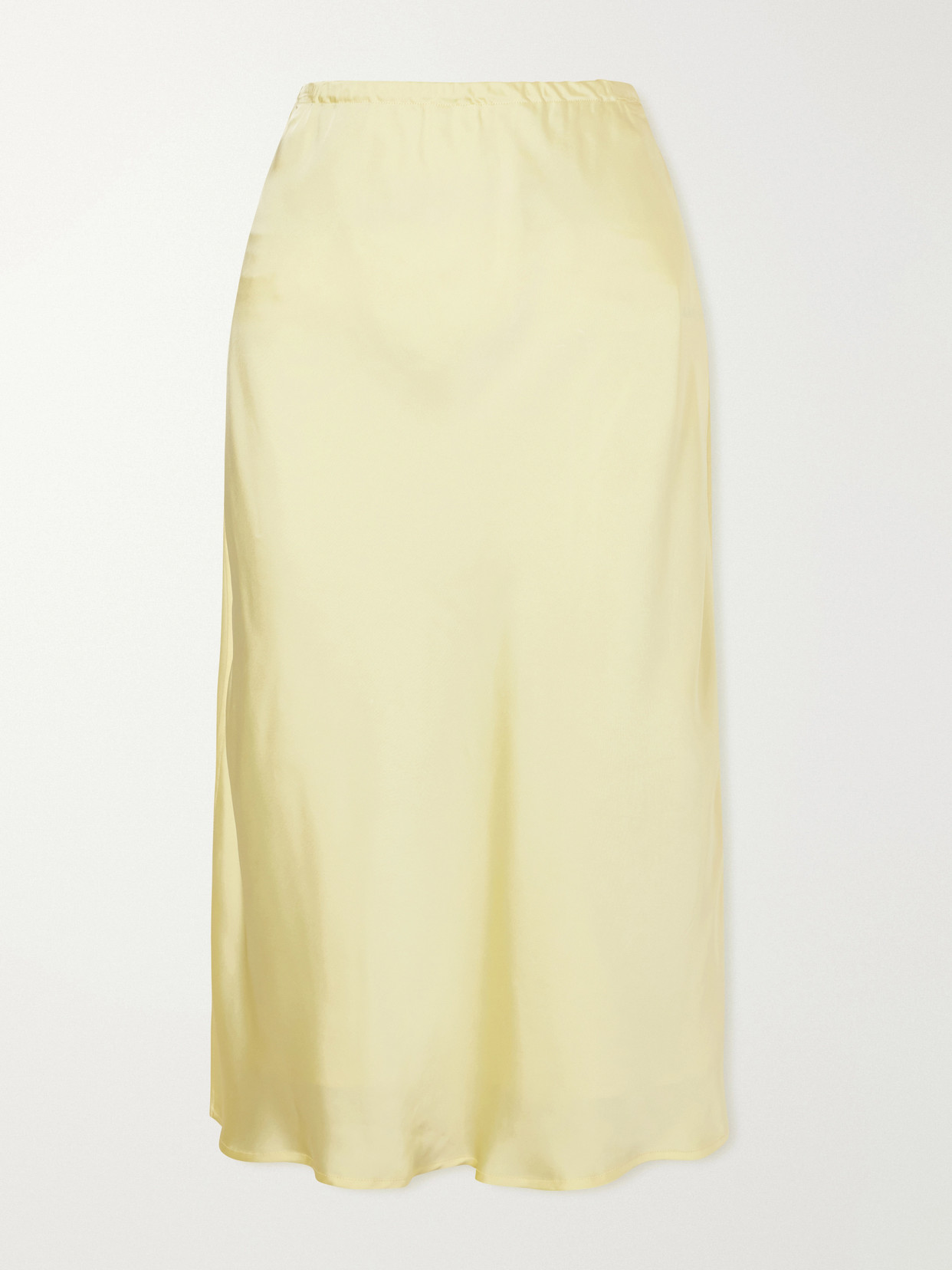 Jil Sander Satin Midi Skirt In Yellow